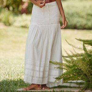 L*Space White Maxi Skirt